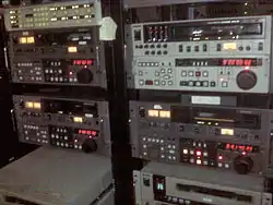 Three VTRs on 19-inch racks