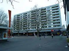 The south-side station building from the street