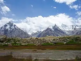 The Braldu River, with the Biafo Glacier in the background