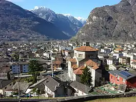 View of Biasca and the surrounding valley