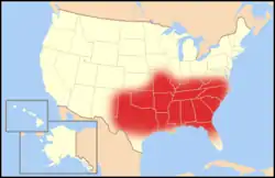 Image 3Socially conservative evangelical Protestantism has a major cultural influence in the Bible Belt, covering almost all of the Southern United States, including all states that fought against the Union in the Civil War. (from Evangelicalism in the United States)