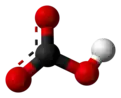 Ball-and-stick model of the bicarbonate anion