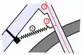 Schematic of a simple spring "steering damper" for bicycle