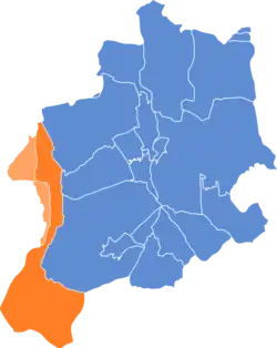 Location of Wapienica within Bielsko-Biała