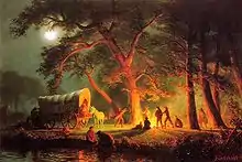 "Oregon Trail (Campfire)" (Albert Bierstadt 1863)