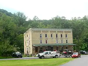 The largest building in town is what was originally known as The Creek Side Inn and later as the boarding house.