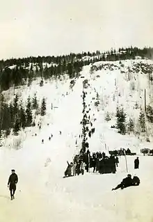 Big Hill ski jump in Revelstoke, British Columbia, Canada 1916