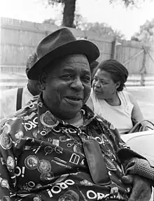 Big Joe Williams at the 1976 Smithsonian Folklife Festival. Photo by Jeff Titon.