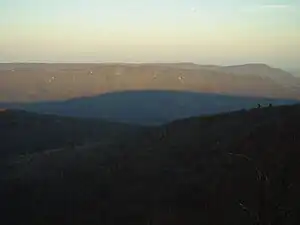 Shadow of Big Mountain cast on Kittatinny Mountain to the east.