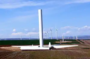 Image 15Part of the Biglow Canyon Wind Farm, Oregon, United States with a turbine under construction (from Wind farm)