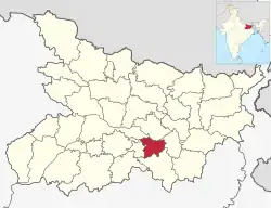 Location of Lakhisarai district in Bihar