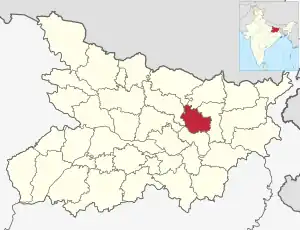 Location of Saharsa district in Bihar