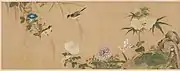 Handscroll of birds and flowers. Circa 1800