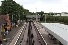 Looking north towards Bidston from the footbridge