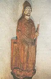 Wooden statue in the church of Pyhtää