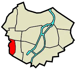 Location of Biskupia Górka within Śródmieście, Gdańsk