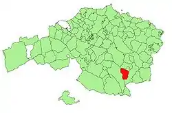 Location of Mañaria in Biscay.