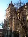 Southwest corner with bell tower