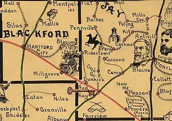 Old map from the 1880s with drawings