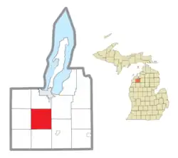 Location within Grand Traverse County