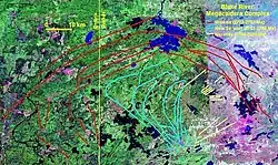 Map of the Blake River Megacaldera Complex. Misema Caldera is highlighted in red.