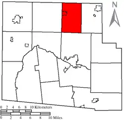 Location of Blanchard Township, Hardin County, Ohio