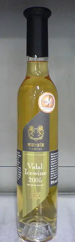 A bottle of ice wine