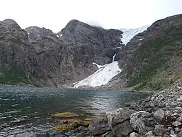 View of the Øksfjordjøkelen glacier