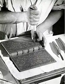 Image 24Example of blind tooling a book binding with exquisite detail (from Bookbinding)