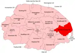 Position within Norfolk, 1935