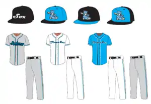 Sydney Blue Sox uniforms including caps.Current as of 2015/16 season