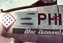 Captain Tony Bautista became a member of the famous Blue Diamonds, emblem shown here, The Aerobatic Team of the PAF