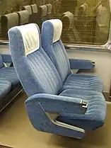 Seating with blue moquette, September 2006