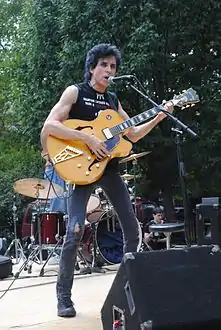 Steele performing at Tomkins Square Park