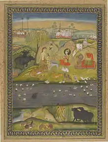 Layla visits Majnun in the wilderness