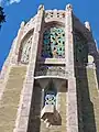 Glazed ceramic mosaics by J. H. Dulles Allen. Lawrie's eagles stand perched atop the piers.