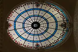 Stained glass ceiling of Boldt Castle on Heart Island