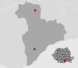 Location in Giurgiu County (red dot)