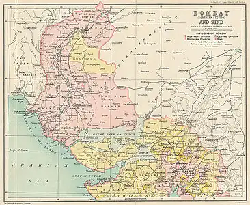 Bombay Presidency in 1909, northern portion