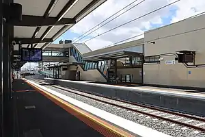 Bonbeach station platform view looking north.