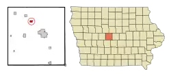 Location of Fraser, Iowa