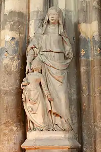 Statue of Saint Anne and the Virgin Mary, outside the Saint Anne chapel