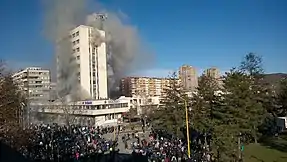 Image 10Tuzla government building burning after anti-government clashes on 7 February 2014 (from Bosnia and Herzegovina)