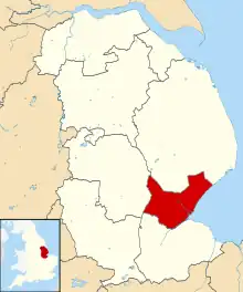 Shown within the ceremonial county of Lincolnshire