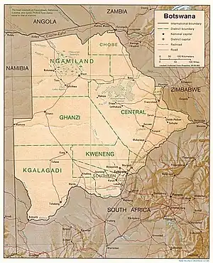 Map of Botswana