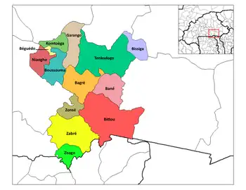 Béguédo Department location in the province