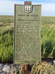 Boundary Commission Trail plaque near Roche Percée