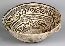 An example of McElmo black-on-white pottery found at Chaco Canyon