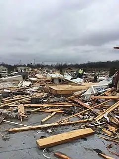 Image 9High-end EF3 damage to homes in the Creekwood subdivision in Bowling Green, Kentucky. Numerous fatalities occurred in this area. (from Tornado outbreak of December 10–11, 2021)