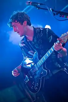 Davey Newington performing with Boy Azooga at Glastonbury Festival 2019